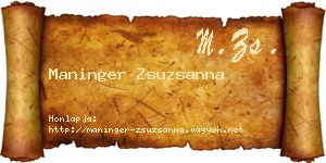 Maninger Zsuzsanna névjegykártya
